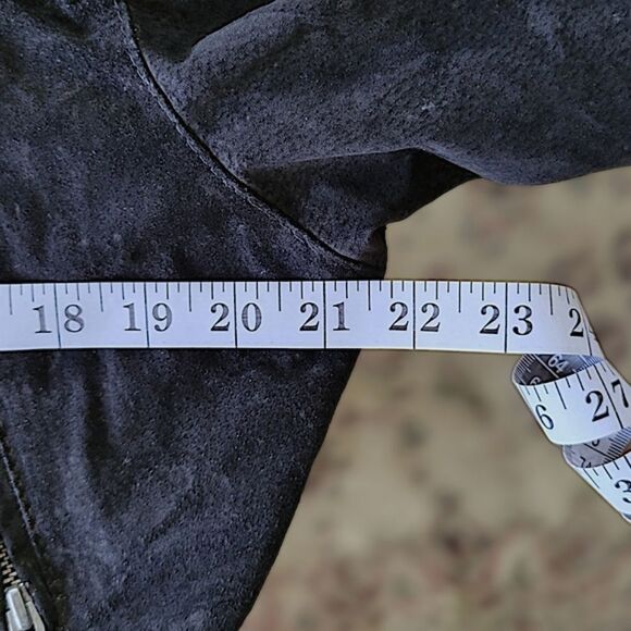 Vtg 90s Cosa Nova black nubuck leather belted moto jacket - Picture 10 of 15